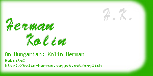 herman kolin business card